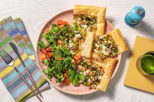 Leek, cheese, and pesto tart recipe
