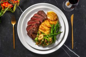 Pepper-crusted venison and dauphinoise potatoes recipe